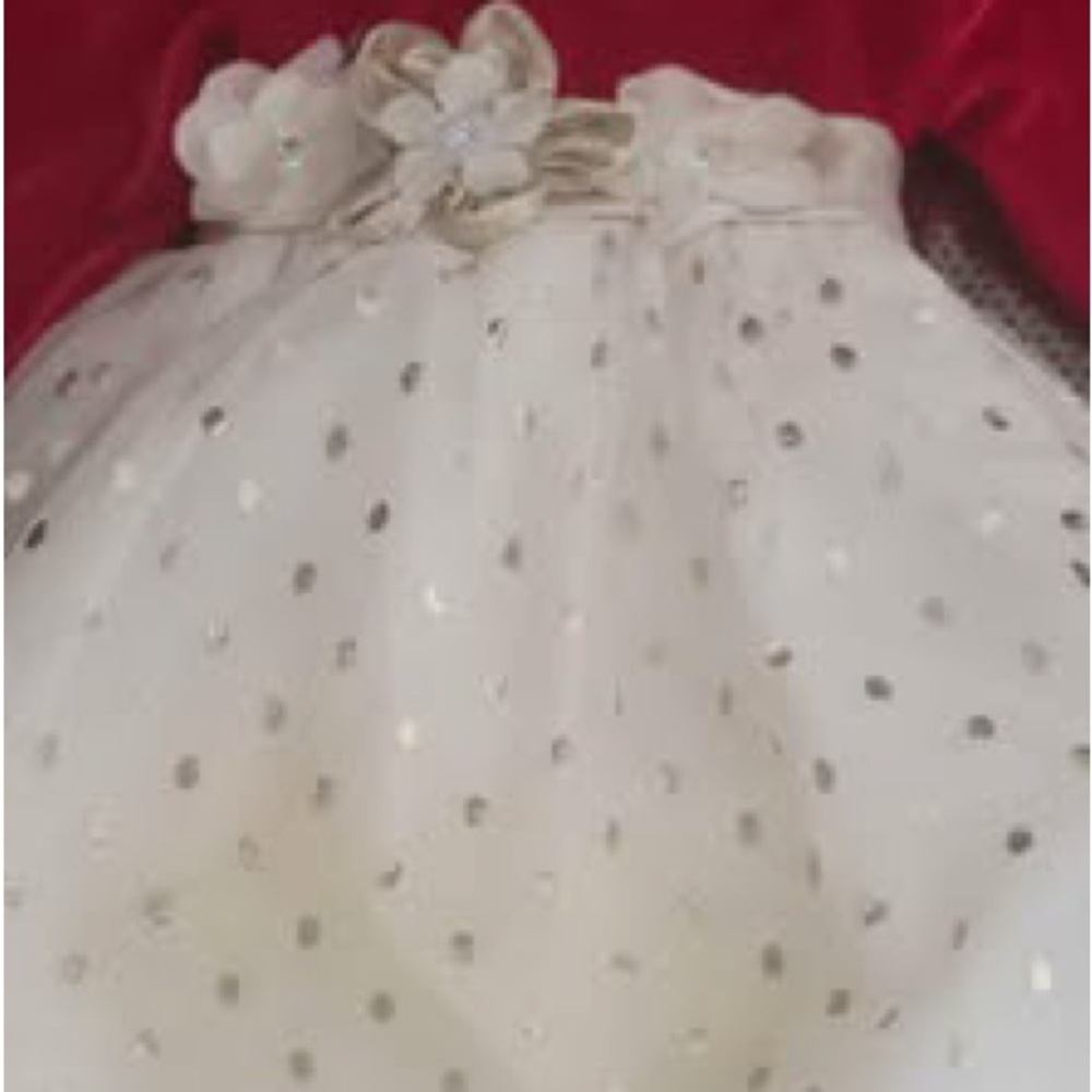 Elegant Cream and Red Kids Dress